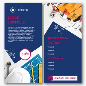 Construction company flyer template