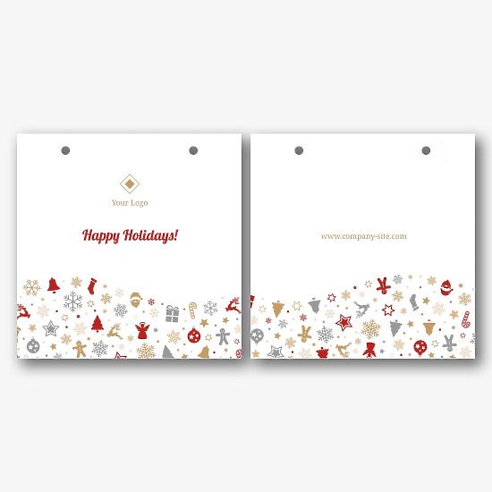Template of a branded package with a New Year's pattern