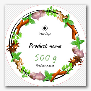 Label template for a spice jar