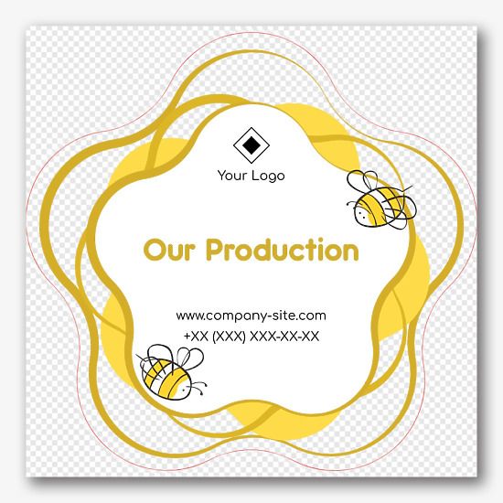 Label template for a honey jar