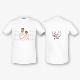 Family T-shirt template with Love you print