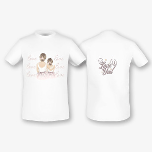 Family T-shirt template with Love you print