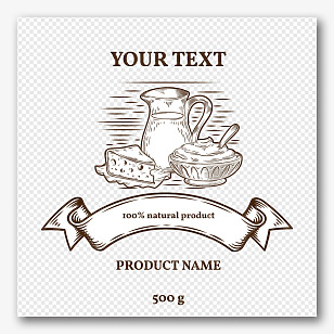 Label template for dairy products