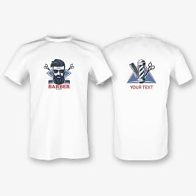 T-shirt template with a print for barber