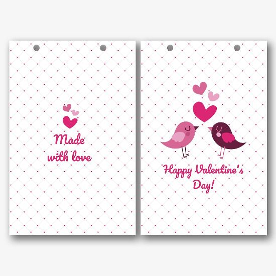 Paper bag template for Valentine's Day