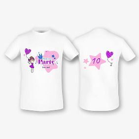 T-shirt template for a girl for a party