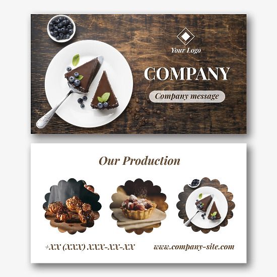 Confectionery business card template