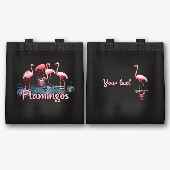 Fabric bag pattern with flamingo