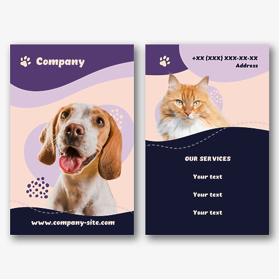 Business card template for a veterinarian