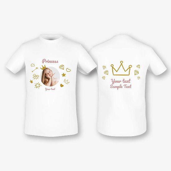 Princess Print T-shirt Template for Girls