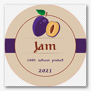 Label template for a jam jar