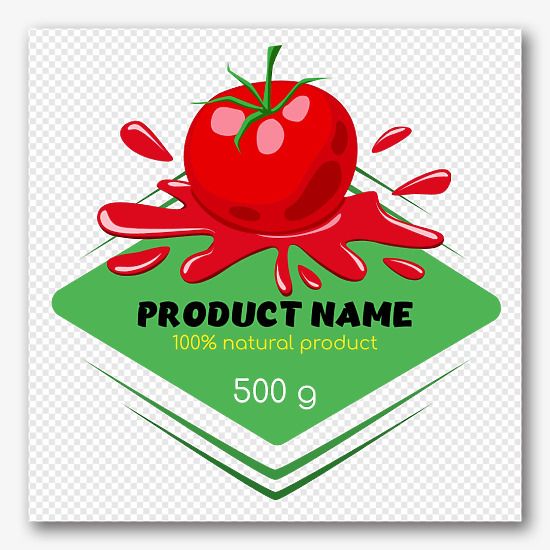 Ketchup Packaging Label Template
