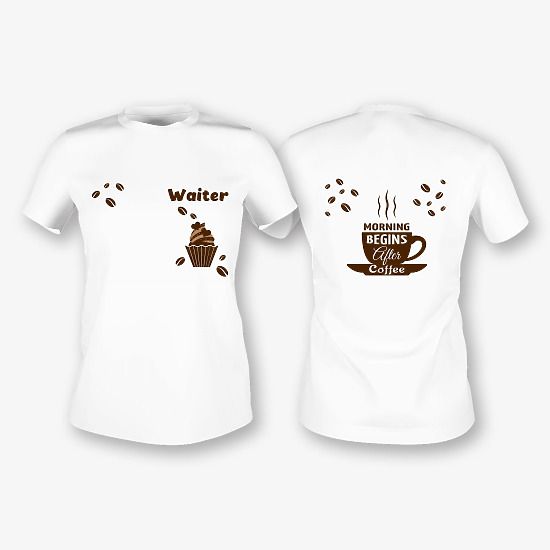 Coffee Shop Waiter T-shirt Template
