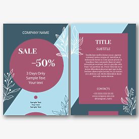 Information leaflet template with flowers