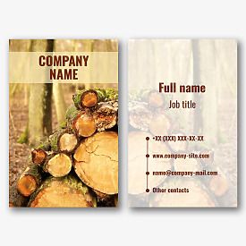Logging company business card template