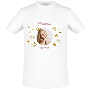 Predloga majice s potiskom princese za dekleta