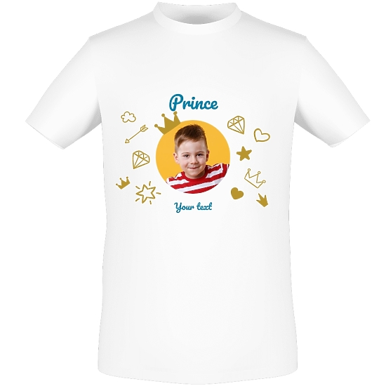 Vzorec majice s Prinčevim potiskom za fanta