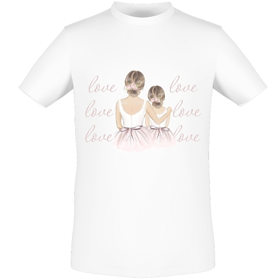 Шаблон семейной футболки с принтом Love you